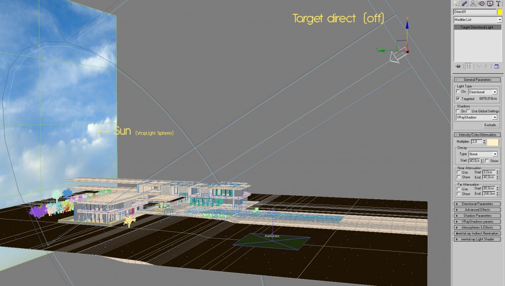 Vray Sky & Sun Making-of Casa Kimball par Adrien Rollet